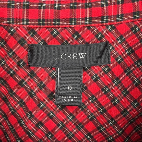 J CREW Red Embellished Plaid Boy Shirt - H3505 - Sz 0 - Picture 5 of 13